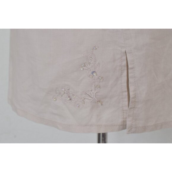 Vintage Linen/Cotton‎ Embroidered Tunic Blouse - Picture 10 of 10